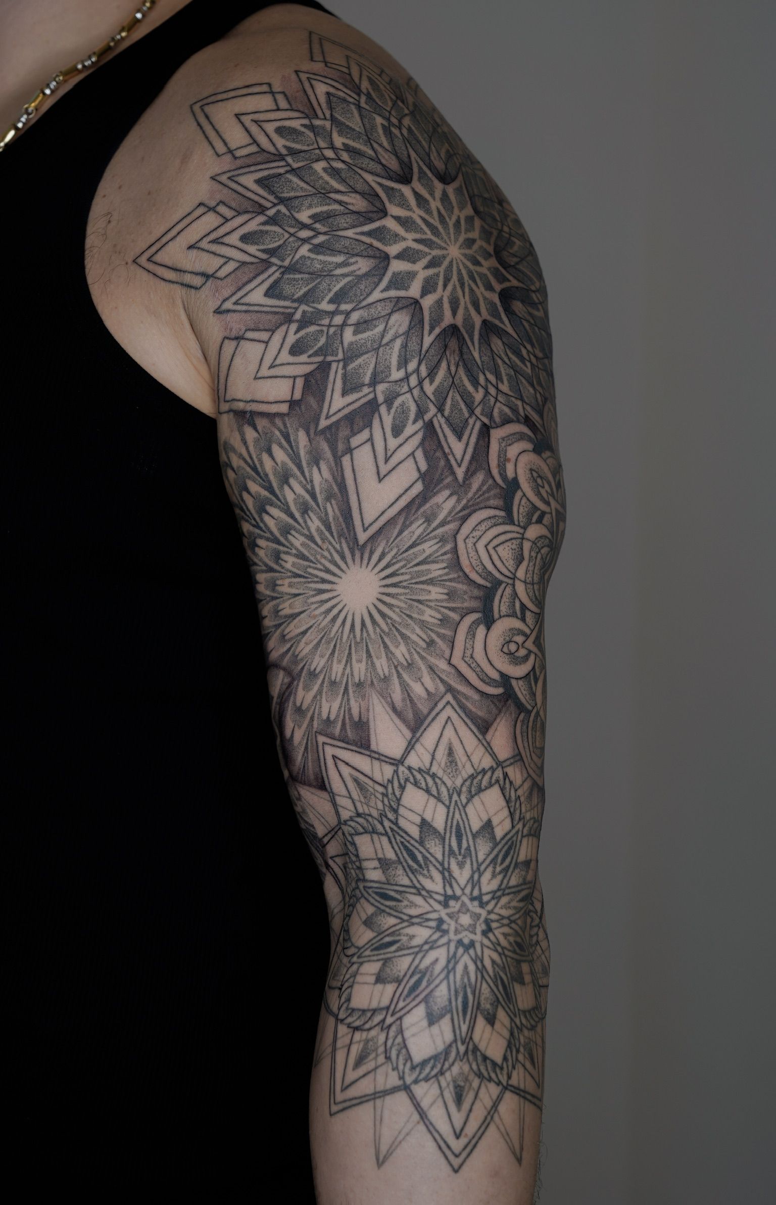 A floral sleeve by our resident  Uplift Tattoo Miami  Facebook