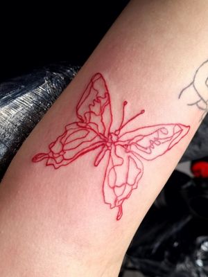 Red Fine Butterfly Artwork
