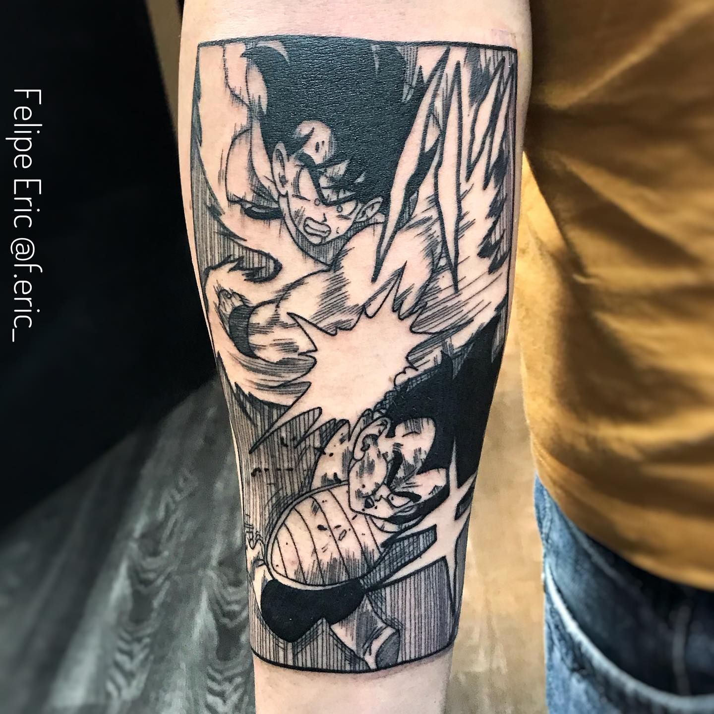 Wagner Balbino Tattoo - VEGETA, príncipe dos Sayajins. #tattooed  #tattoolife #pretoecinza #blackandgreytattoos #vegeta #dragonballz