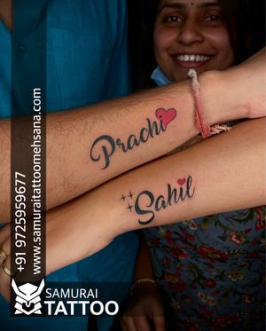 Tattoo uploaded by Samurai Tattoo mehsana • Couple tattoo |Couple tattoo  ideas |Tattoo for couples |Couples tattoo ideas |Prachi name tattoo |Sahil name  tattoo • Tattoodo