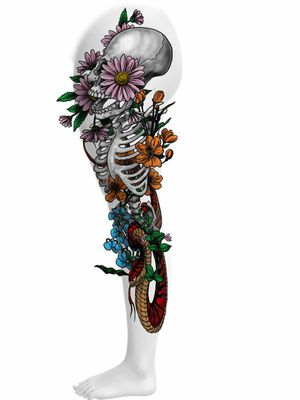 Floral skeleton leg piece I'd like to do