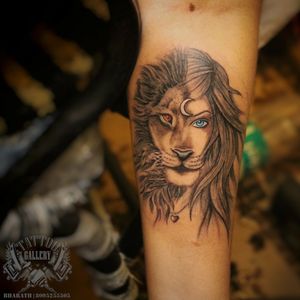Lion Head and Girl Face Tattoo Tattoo by:Bharath Tattooist For Appointments Contact 8095255505 "Tattoo Gallery" 'Get Inked or Die Naked' #tattoo #liontattoos #girlfacetattoo #lionheadtattoos #lionheadandgirlfacetattoo #tattooart #art#inked #inkedindia #bharathtattooist #tattoogallery #davangere