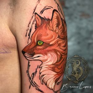 Fox color tattoo  