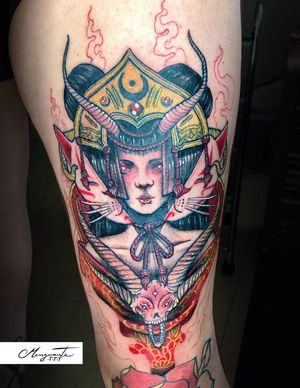Tatuaje mujer demonio oriental