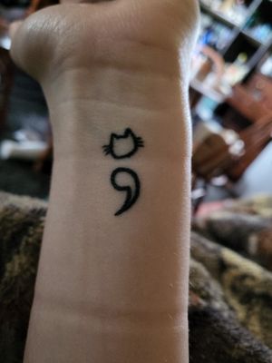 Suicide and Depression awareness, cat semicolon 