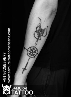Compass with arrow tattoo |Compass tattoo