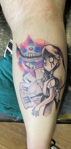 My guy Ecks drew this back in 2019. He’s been waiting for someone to get it. My friend chose at random for me and I didn’t see it until the day I got it. My first tattoo. He called her “Dark Alice” and he said “you’re finally getting a home”. 