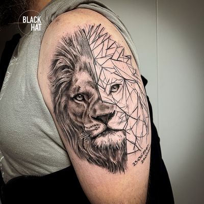 lion heads tattoos