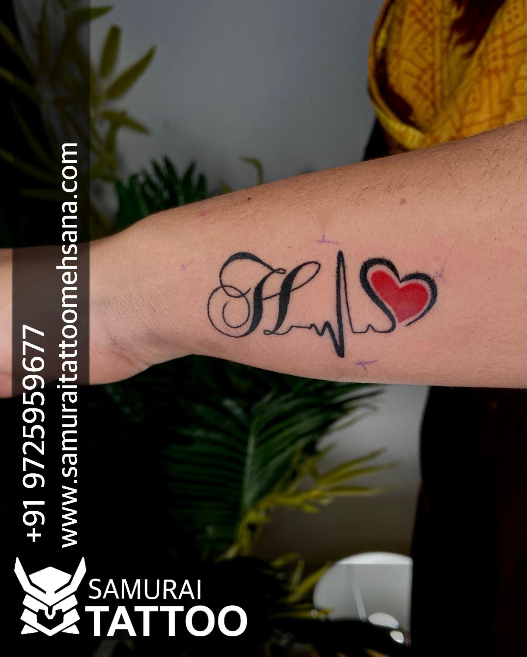 Ms Letter Tattoo  Tattoo lettering Tattoos Heartbeat tattoo