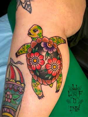 Traditional Turtle by Elena Wolf done at Wolf Wood Ink (Heilberscheid-Germany)