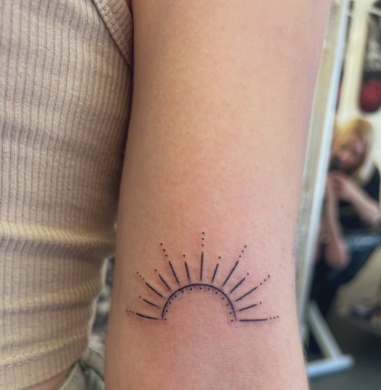 Fine Line Sun  Moon Temporary Tattoo Set of 3  Small Tattoos