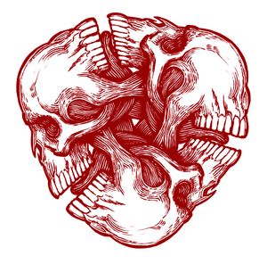 Triple infinite Skull. A rehash of a sketch I made a while ago. #infiniteskull #infinite #skull #lineart #inkwork #fineline #darkart #illustration