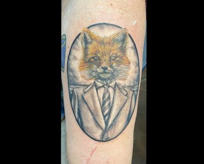 Fantastic Mr. Fox! #losangeles #orangecounty #longbeach #california #californiatattoos #wip #tattoo #tattoos #tat #tattooed #tattooer #sicktatz #supersicktatzyoudontevenknow #art #color #colortattoo #fantastic #fantasticmrfox #mrfox #fox #foxtattoo 