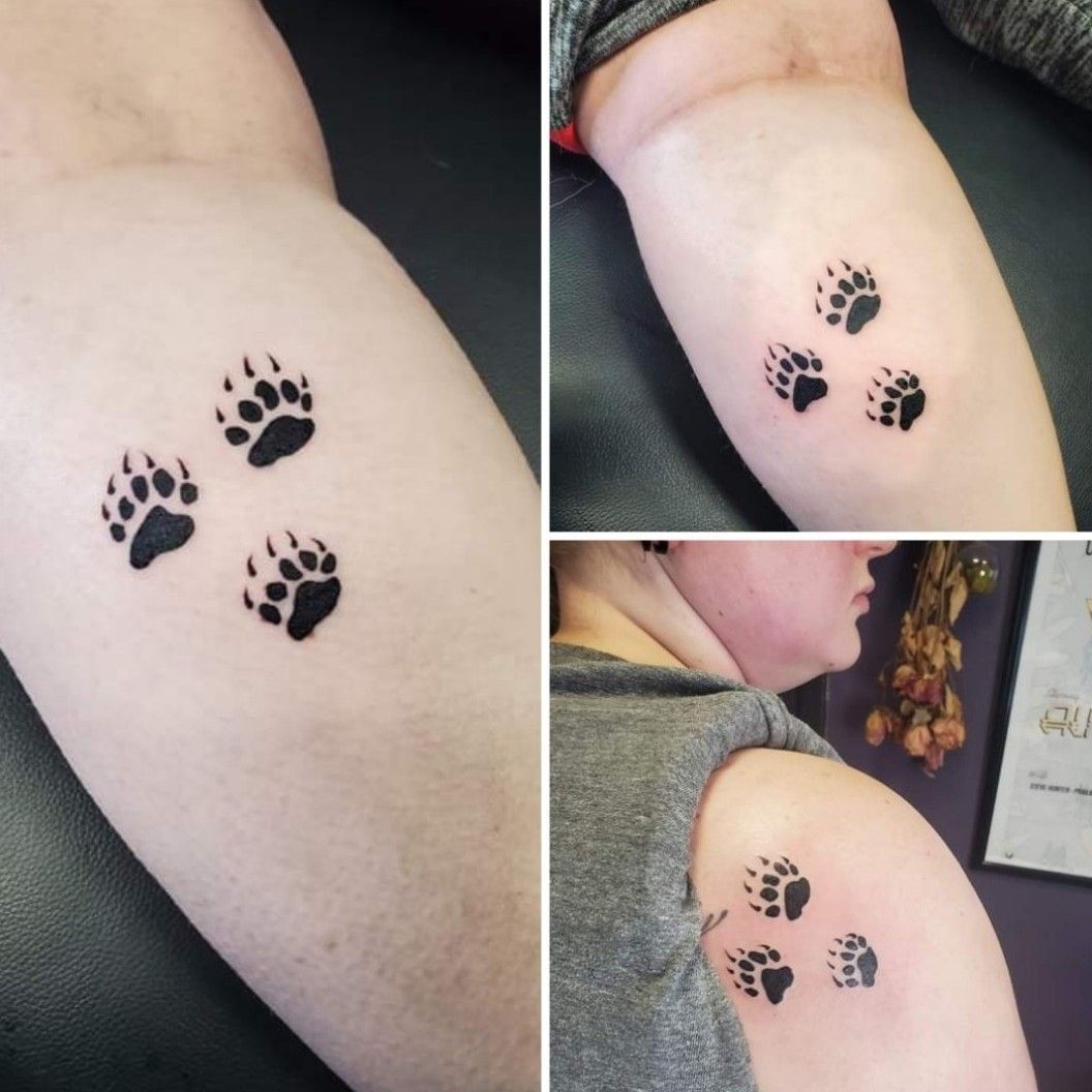 Tattoo uploaded by Edge of the World Tattoo Shop  All three matching bear  paws a mother and two daughters  Tattoodo