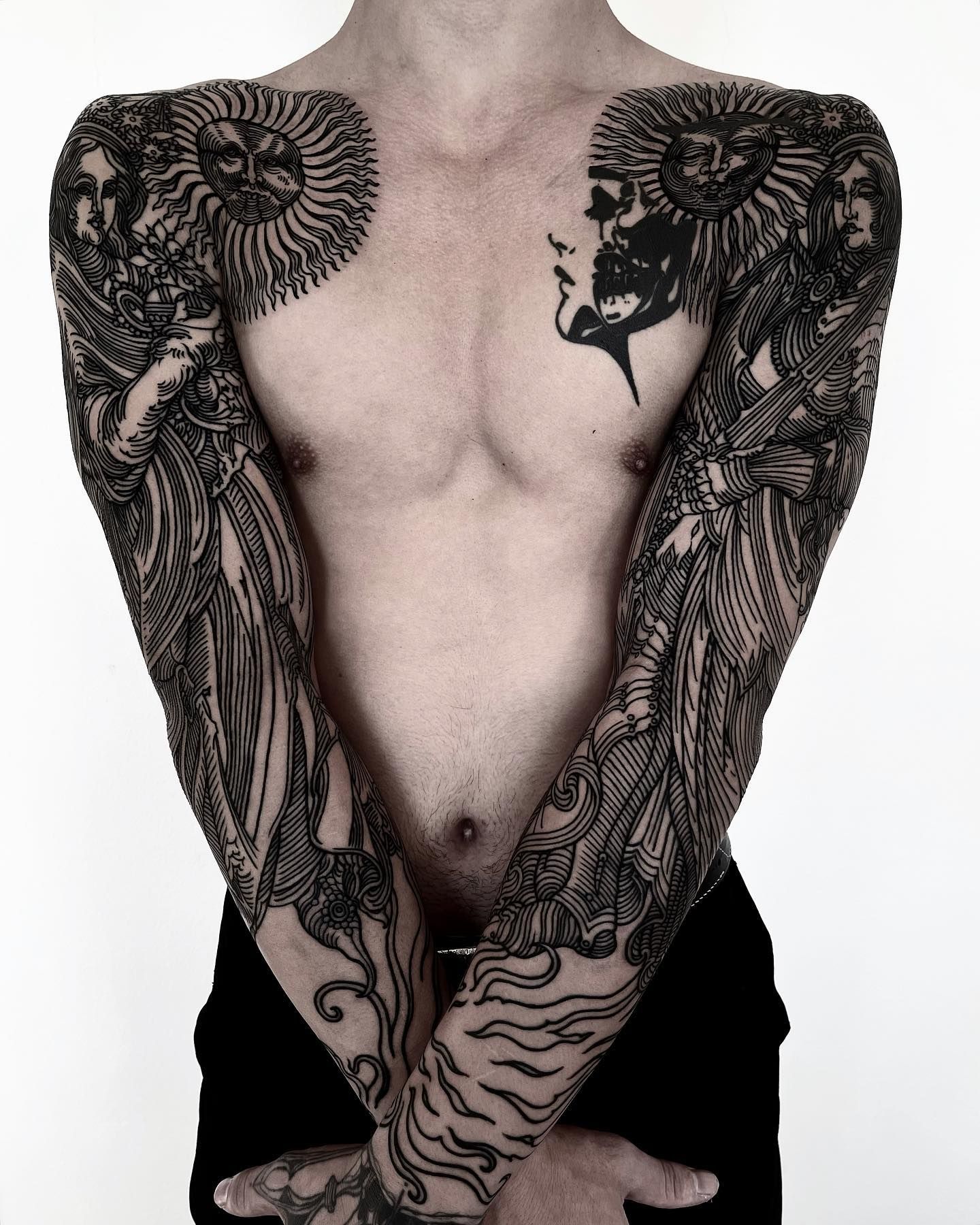 Dark Work Hellhound . . . #tattoos #gothictattoo #tattoooftheday  #floraltattoo #tattooideas #tattooed #tattoosleeve #tattoos #baronartta...  | Instagram