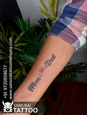 Mom dad tattoo |Tattoo for mom dad |Mom dad tattoo with Heartbeat |Mom dad tattoo design 
