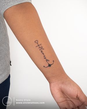 Script Tattoo done by Neeta Khale at Circle Tattoo