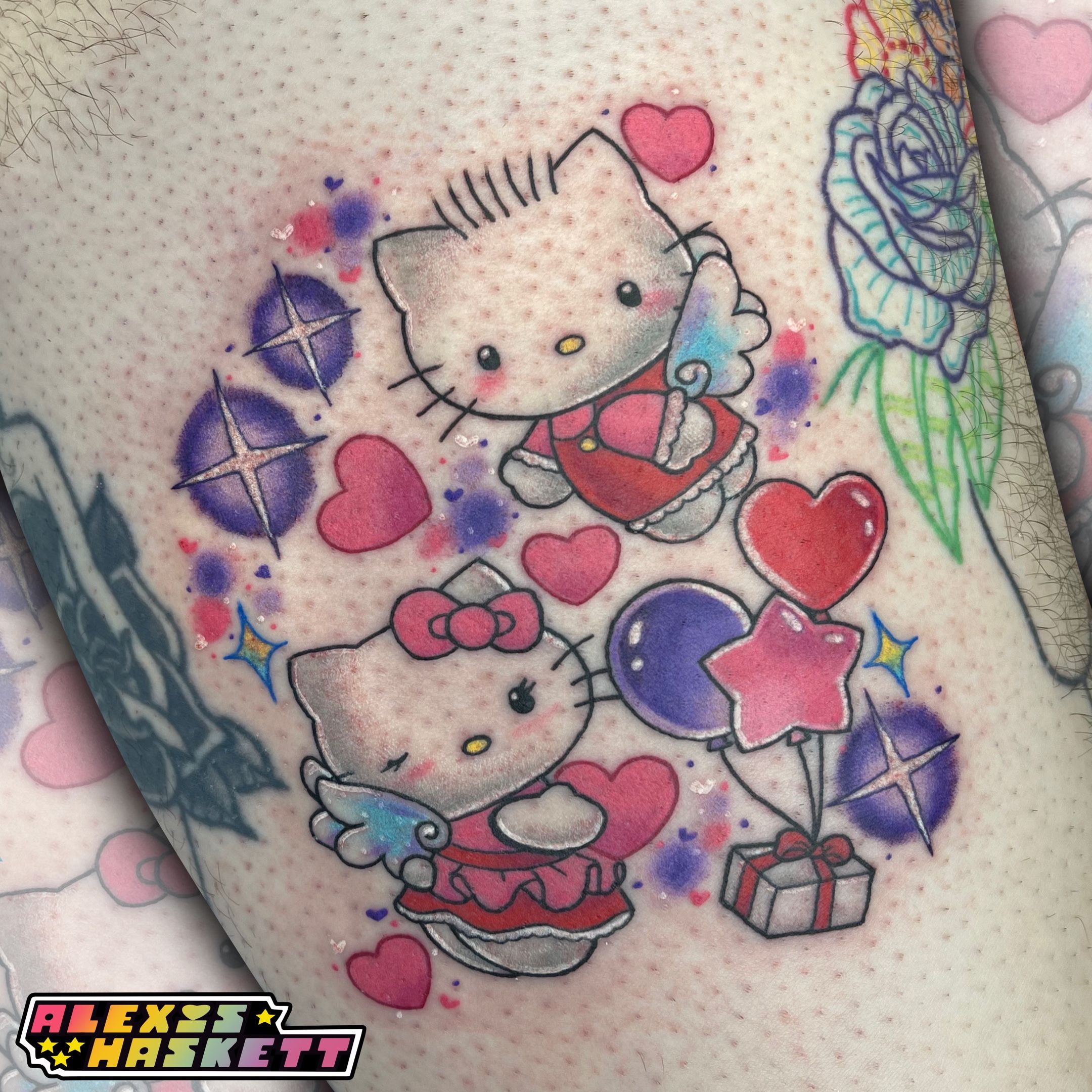 LEX outsider pop SuRReal tattoo Print gothic Hello Kitty iNked Sanrio painting 
