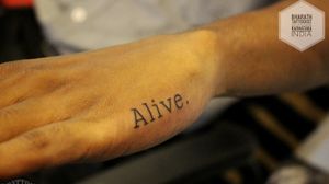 Alive Tattoo Tattoo by Bharath Tattooist For Appointments and Bookings Contact 8095255505 "Tattoo Gallery" 'Get Inked or Die Naked' #tattoo #tattoos #smalltattoosforgirls #smalltattoosformen #alive #alivetattoo #handtattoos #minimalistictattoos #art #artist #bharathtattooist #tattoogallery