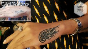 Name Tattoo Cover-up Wing Tattoo Tattoo by Bharath Tattooist For Appointments and Bookings Contact 8095255505 "Tattoo Gallery" 'Get Inked or Die Naked' #tattoo #tattooart #art #nametattoo #nametattoocoverup #coveruptatoos #wingstattoos #bharathtattooist #tattoogallery 