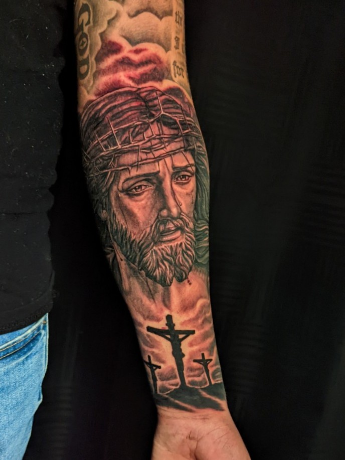 Tattoo Uploaded By Gabriel Santillan Jesus Portrait Tattoodo
