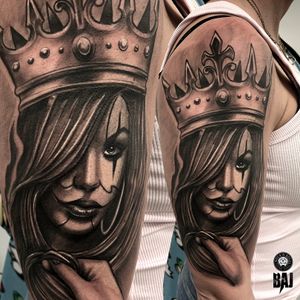 Classic one#tattoos #tattooart #chic #forearm #forearmtattoo #bagno #katowice #darkart #ink #terror #poland #evil #tattoo #inked #rafalbaj #artist #art #contrast #blackngrayrealism #blackngray #bajtattoo #dabrowagornicza #rocknrolltattoo #armtattoo #woman #crown #lady 