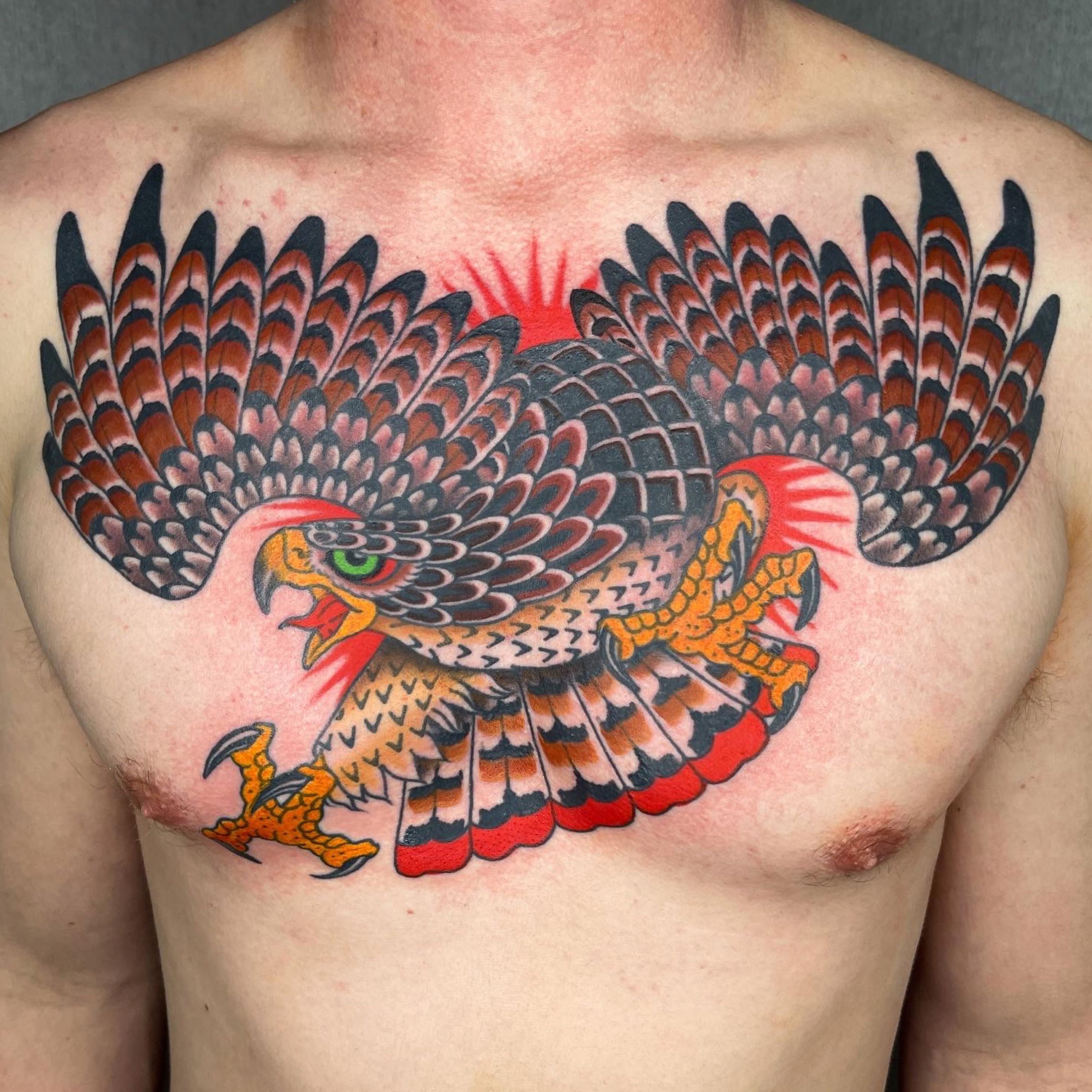RedTailed Hawk  Ancient Indigo  Tattoos by Amanda Appiarius