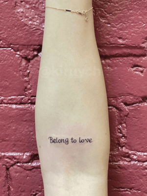 "Belong to love" lettering