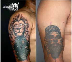 Cover up tattoo |Coverup tattoo design |Coverup tattoo  |Coverup tattoo by lion |Lion tattoo design 