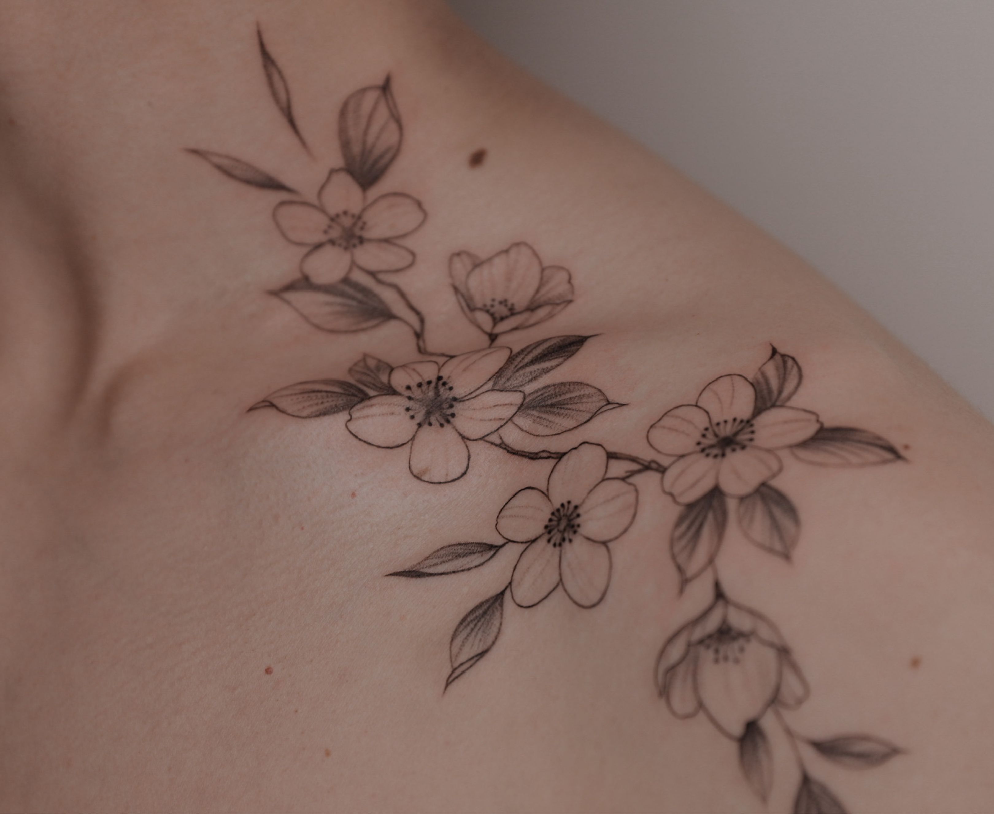 white cherry blossom tattoo