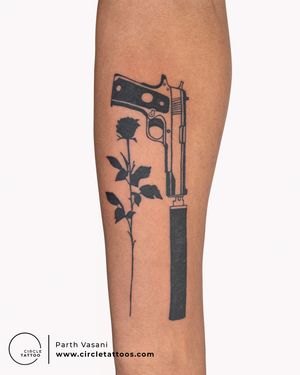 Guns and Roses tattoo done by Parth Vasani at Circle Tattoo