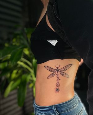 dragonfly tattoo black and gray 
