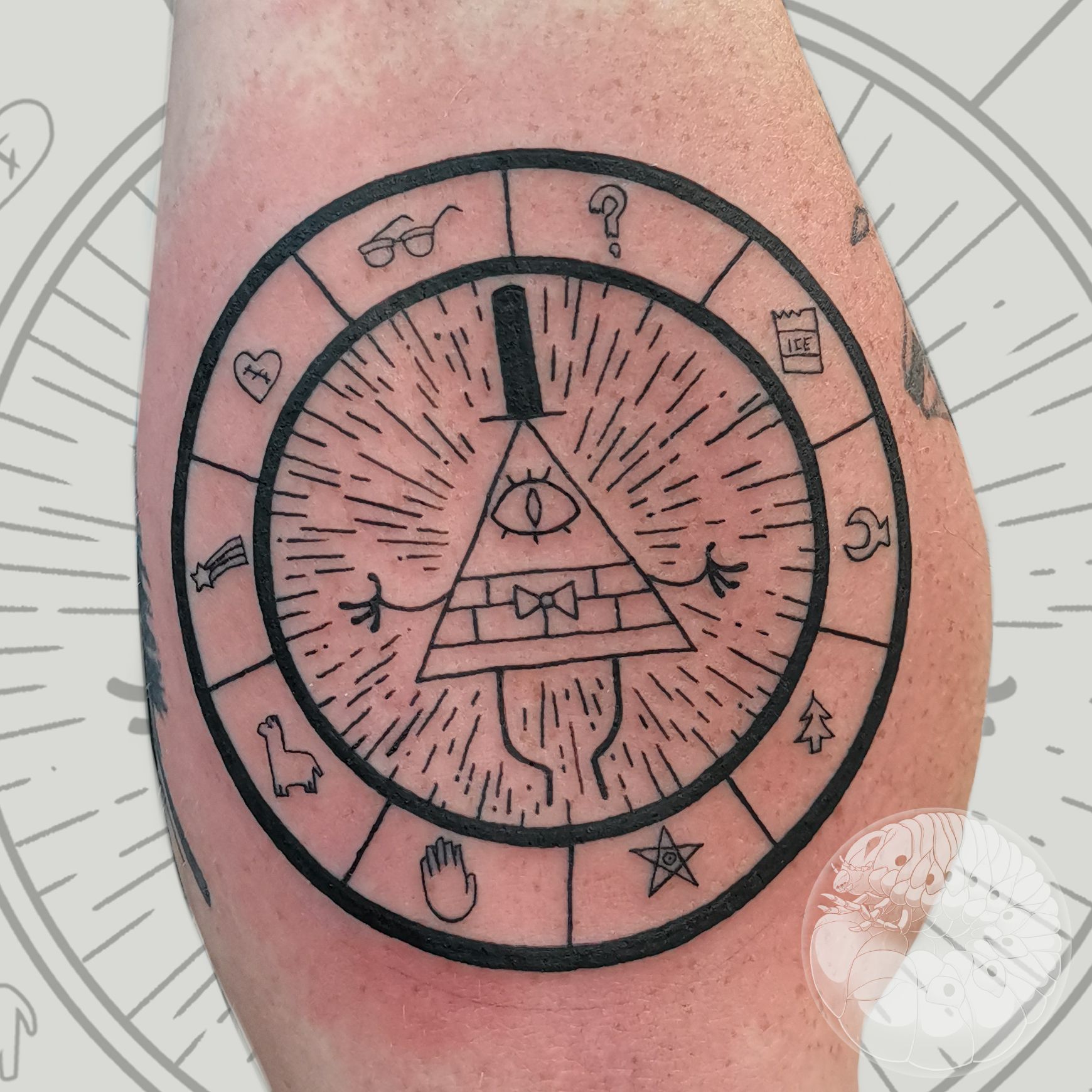Tattoo uploaded by Adda Meirelles  Character Bill Cipher from the  cartoon Gravity Falls  Tattoodo