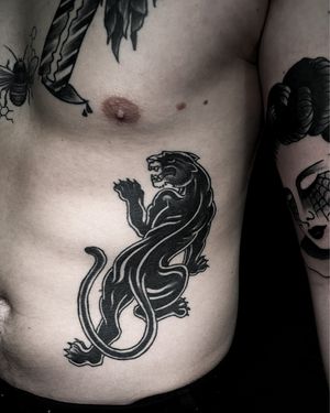 Panther done by @tavrov_tattoo (Gleb Tavrov)#traditional #blacktraditional