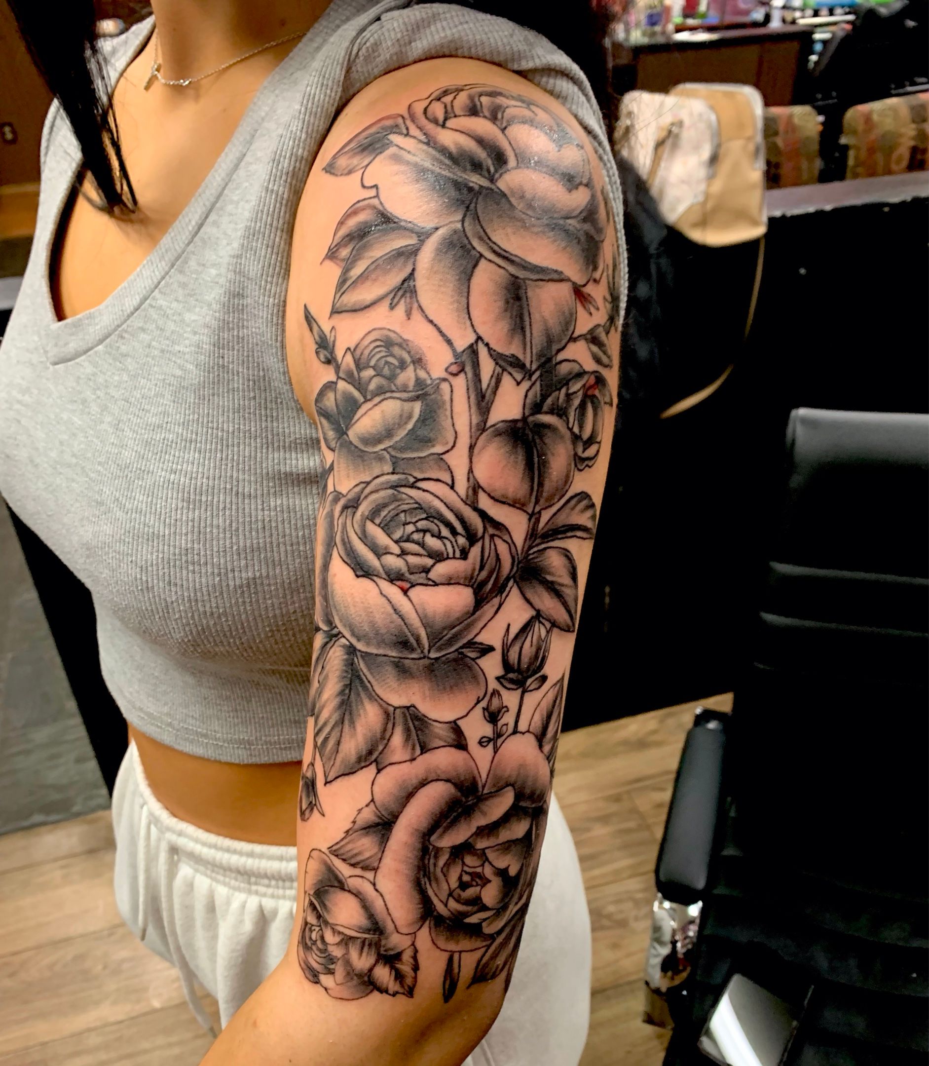 Tattoo uploaded by Katt Franich • English Rose half sleeve • Tattoodo