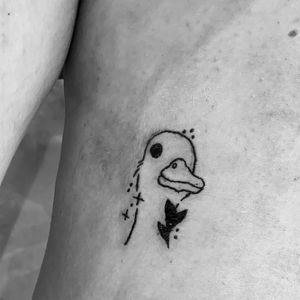 My first ever tattoo on real skin, done on myself. 🦆 #duck #ducktattoo
