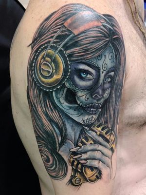 Many thanks to Goldo_ink @ Art From The Heart Studio and Gallery#La Catrina #Day of the dead girl