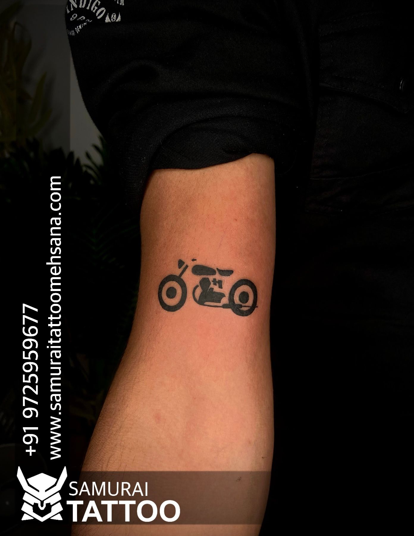 Tattoo man motorbike rider Cut Out Stock Images & Pictures - Alamy