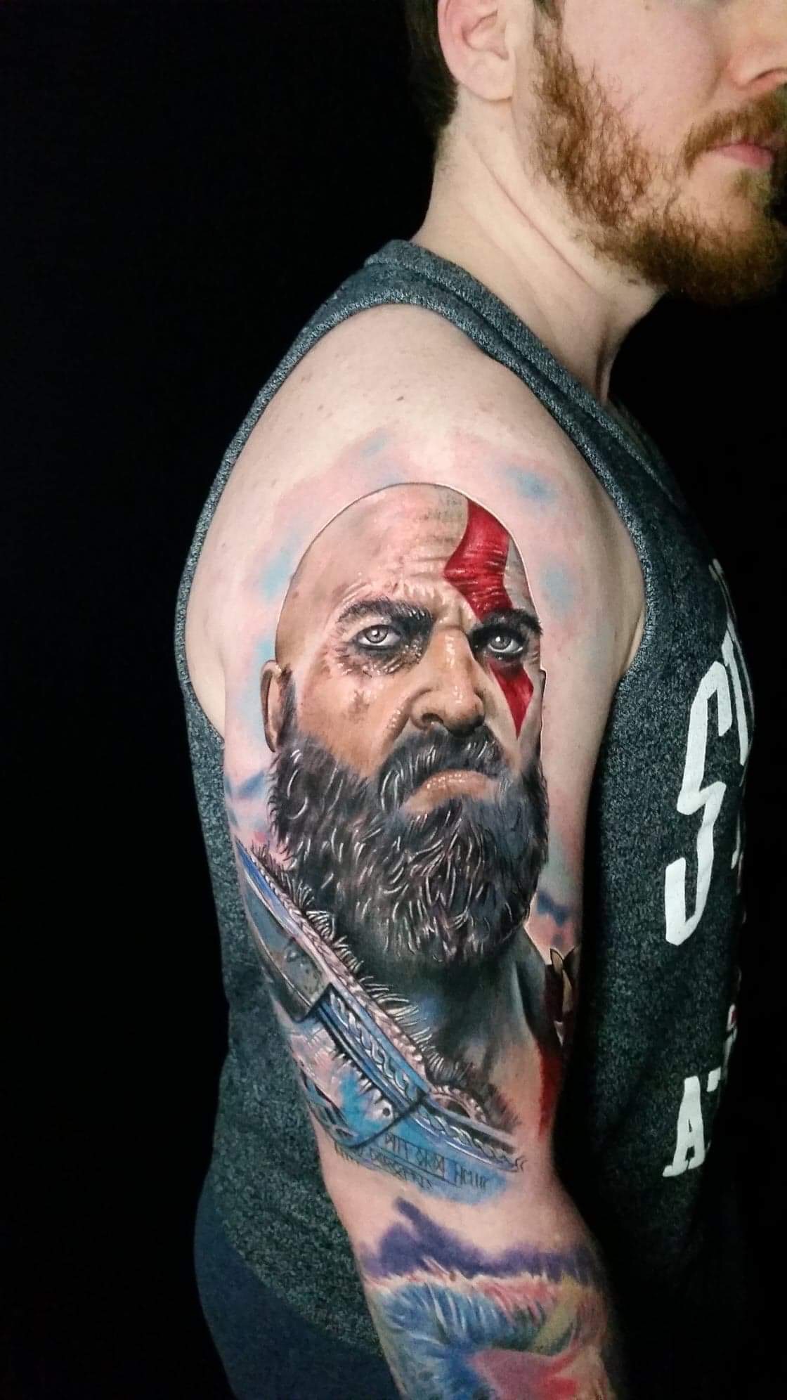 Realistic Kratos Tattoo by Marie Terry • Tattoodo