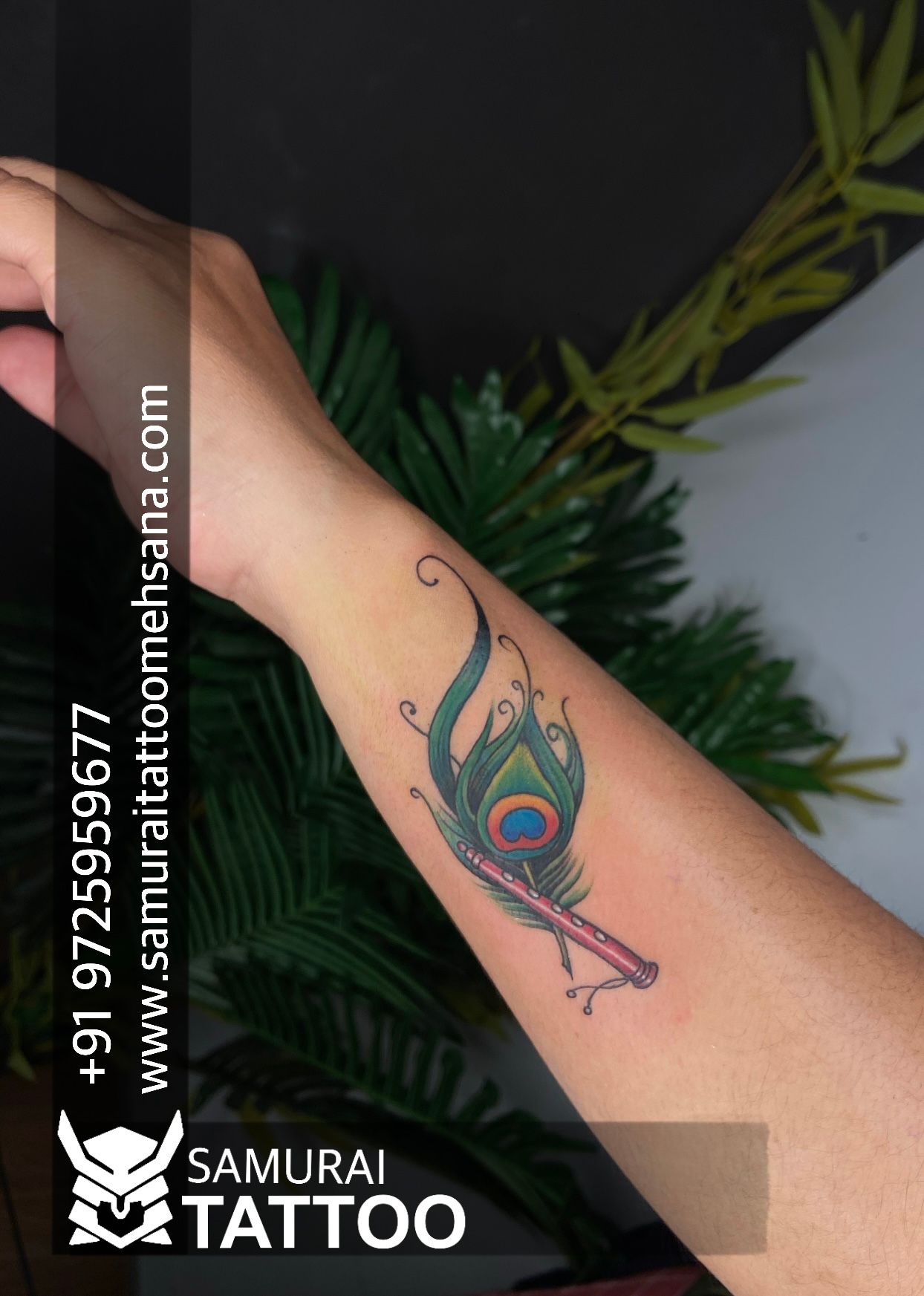 Tattoo uploaded by Vipul Chaudhary  flute with feather tattoo Krishna  tattoo Lord krishna tattoo Flute with feather tattoo ideas  Tattoodo