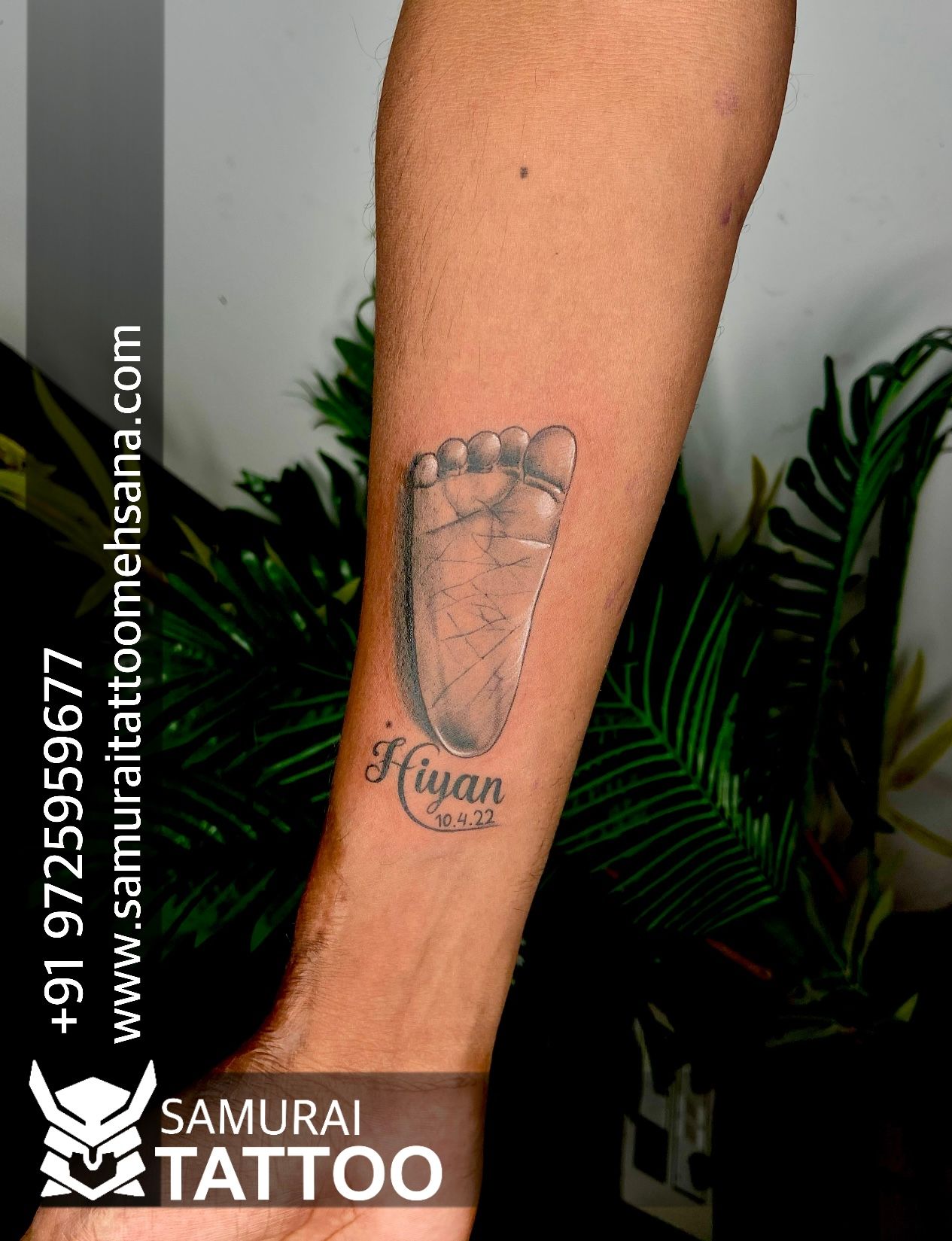Baby footprint tattoo design Artist 🧑‍🎨 Indrajitsinh #indra_tattooz  Appointment call-8128234634 #tattoo #tattoos #tattooart #... | Instagram