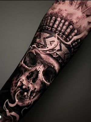 •Indian Skull by Alessandro Covallero Tattoo• AlexdepasestoreTrieste Italy 