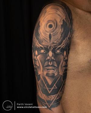 Half sleeve tattoo done by Parth Vasani at Circle Tattoo