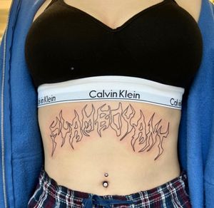 Belly Tattoo! #fineline #thinlinetattoo #lettering #amsterdamtattoo #claudiafedoroviciart 