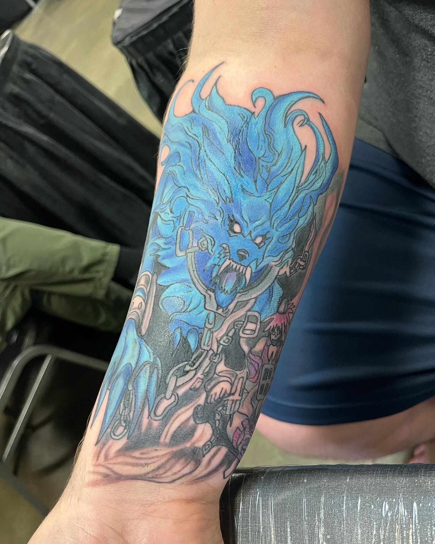 Still photo of the Yugioh tattoo by  DreamHouse Tattoo  Facebook