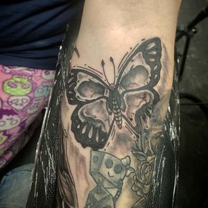 Skull butterfly . Tattoo by tattoobyanthony at The Tattoo Shop in twin falls Idaho 