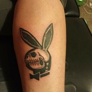 Playboy bunny skull . Tattoo by tattoobyanthony at The Tattoo Shop in twin falls Idaho 