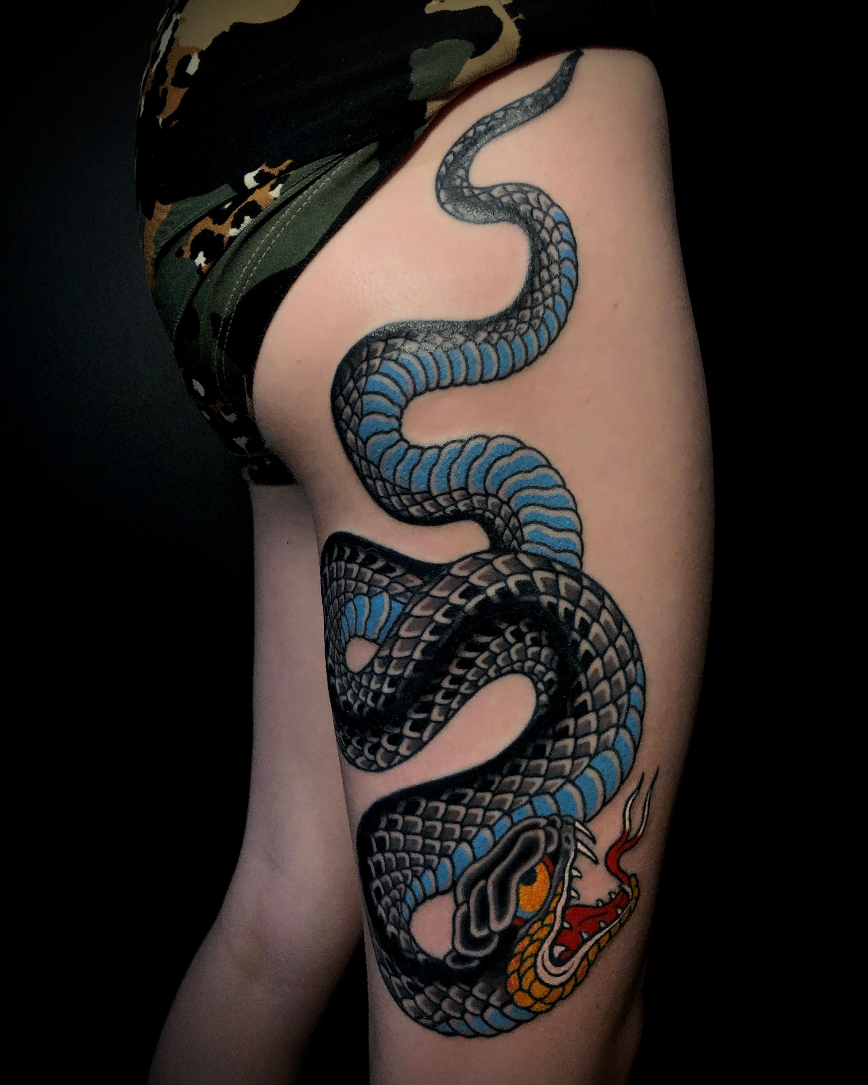 61 Wonderful Snake Tattoos On Leg  Tattoo Designs  TattoosBagcom