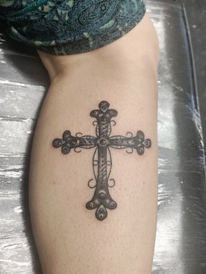 Cross . Tattoo by tattoobyanthony at The Tattoo Shop in twin falls Idaho 