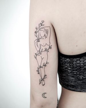 Tatuaj alb-negru linework A Touch Of Ink